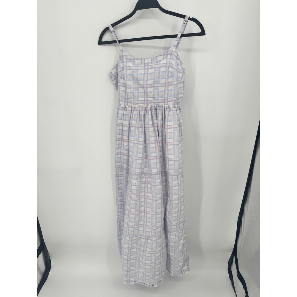 Light Purple Plaid Maxi Dress